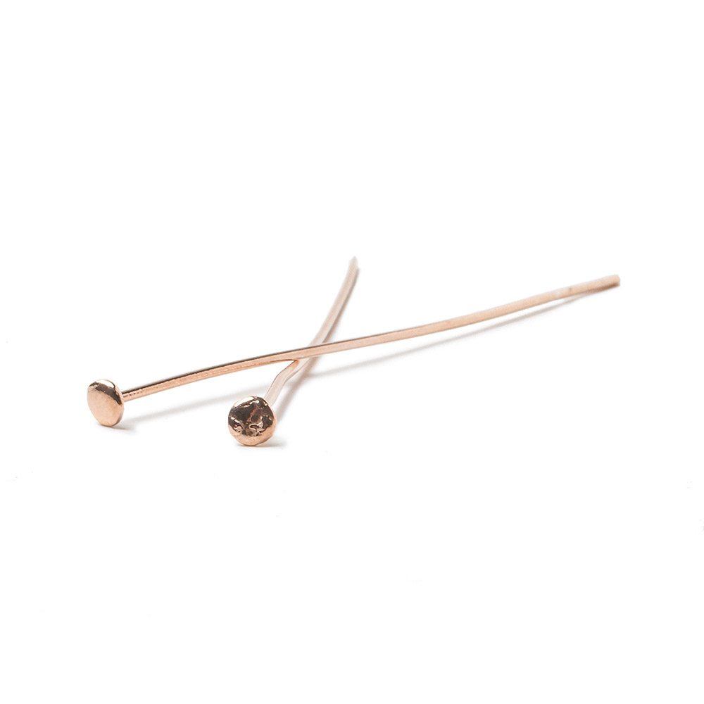 2" length Rose Gold Disc Headpin 22 Gauge Wire 10 pieces per Bag (ONLINE ORDER ONLY)