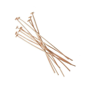 2" length Rose Gold Disc Headpin 22 Gauge Wire 10 pieces per Bag (ONLINE ORDER ONLY)