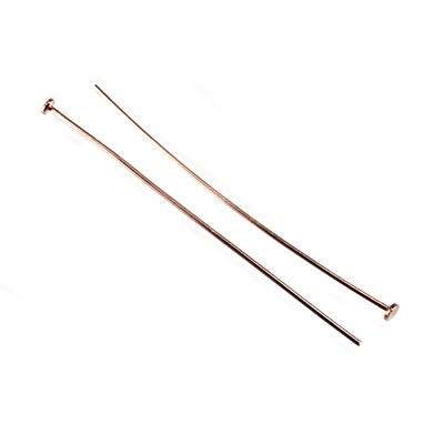 2" length Rose Gold Disc Headpin 22 Gauge Wire 10 pieces per Bag (ONLINE ORDER ONLY)