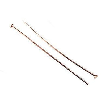 2" length Rose Gold Disc Headpin 22 Gauge Wire 10 pieces per Bag (ONLINE ORDER ONLY)