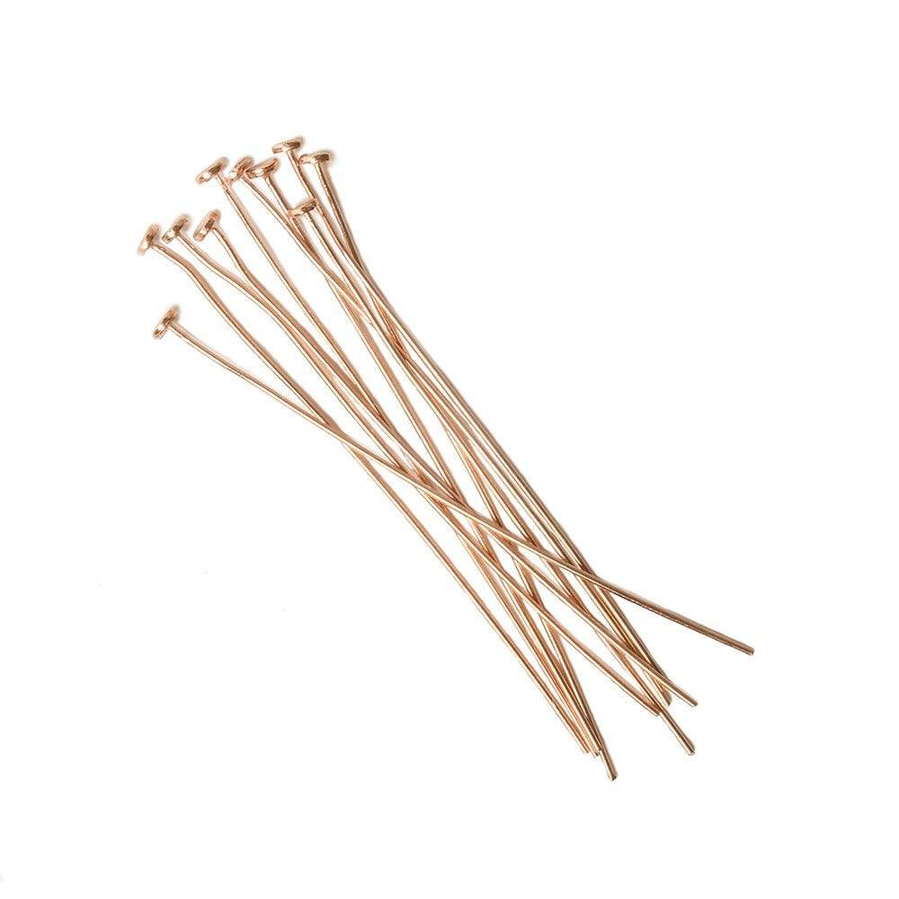 2" length Rose Gold Disc Headpin 24 Gauge Wire 10 pieces per Bag (ONLINE ORDER ONLY)