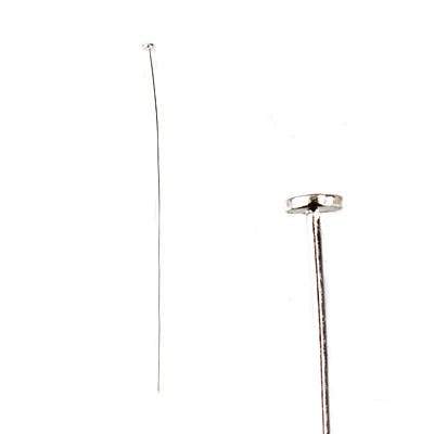 2" length Sterling Silver Disc Headpin, 24 Gauge Wire, 10 pieces per Bag (ONLINE ORDER ONLY)