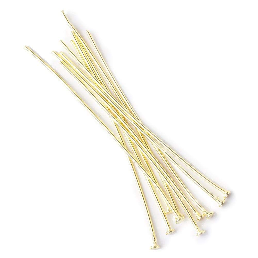 2" length Vermeil Disc Headpin, 22 Gauge Wire, 10 pieces per Bag (ONLINE ORDER ONLY)