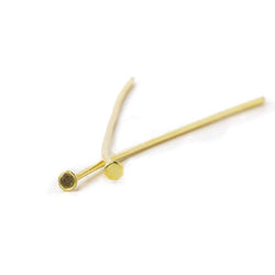 2" length Vermeil Disc Headpin, 22 Gauge Wire, 10 pieces per Bag (ONLINE ORDER ONLY)