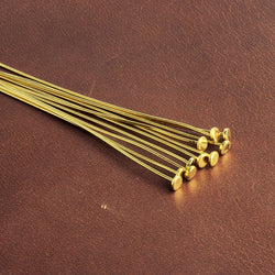 2" length Vermeil Disc Headpin, 24 Gauge Wire, 10 pieces per Bag (ONLINE ORDER ONLY)