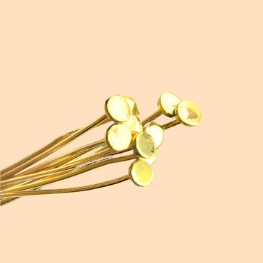2" length Vermeil Disc Headpin, 24 Gauge Wire, 10 pieces per Bag (ONLINE ORDER ONLY)