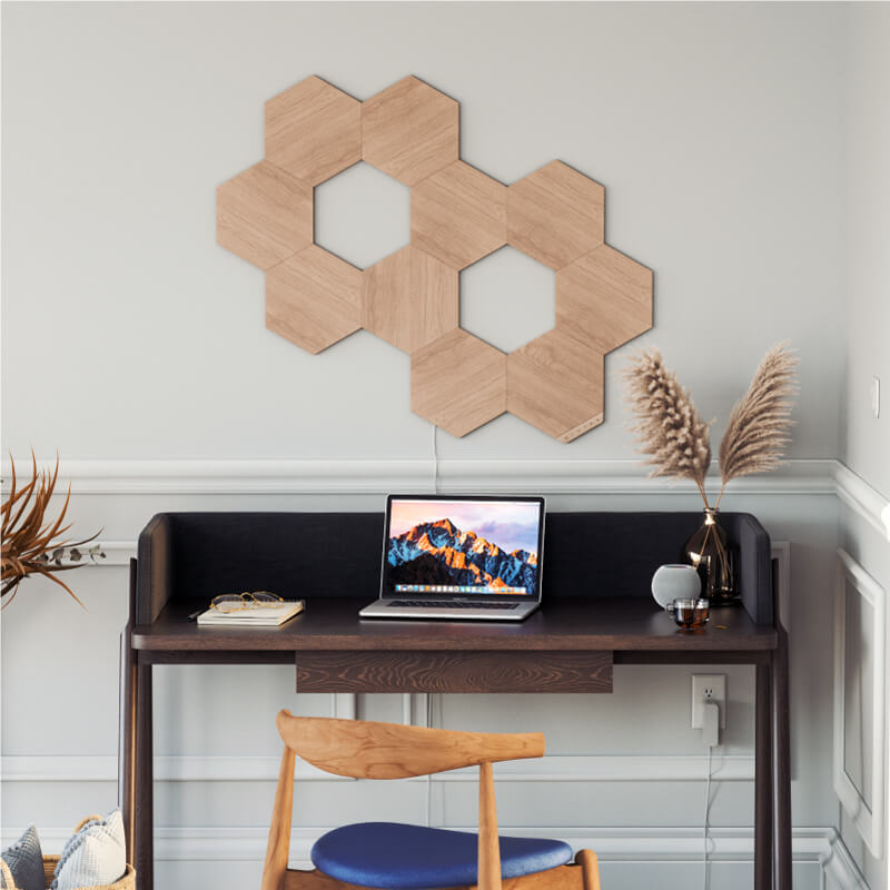 Nanoleaf Elements | Hexagons | 3 Pack | Birchwood | Global | Panels Only (Online Order Only)