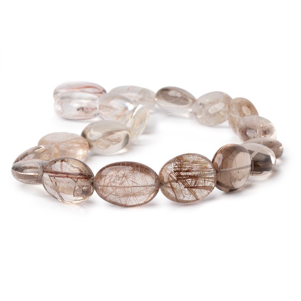 20-22mm Smoky Rutilated Quartz Plain Nugget Beads 16 inch 19 pieces AAA (ONLINE ORDER ONLY)
