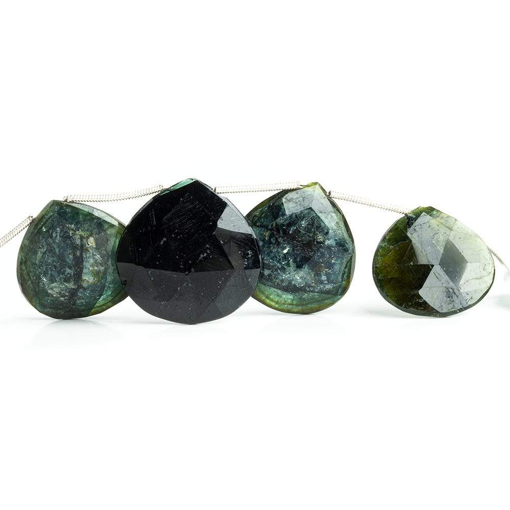20-23mm Green Tourmaline Beads Heart Briolette (ONLINE ORDER ONLY)