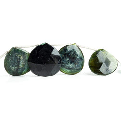 20-23mm Green Tourmaline Beads Heart Briolette (ONLINE ORDER ONLY)