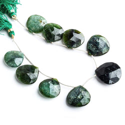 20-23mm Green Tourmaline Beads Heart Briolette (ONLINE ORDER ONLY)