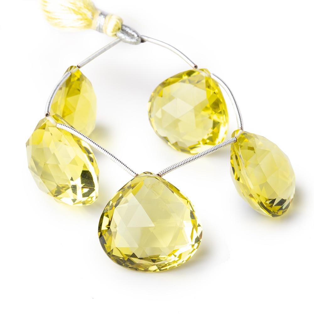 20-23mm Lemon Quartz Faceted Heart Beads 5 inch 5 pieces AAA (ONLINE ORDER ONLY)