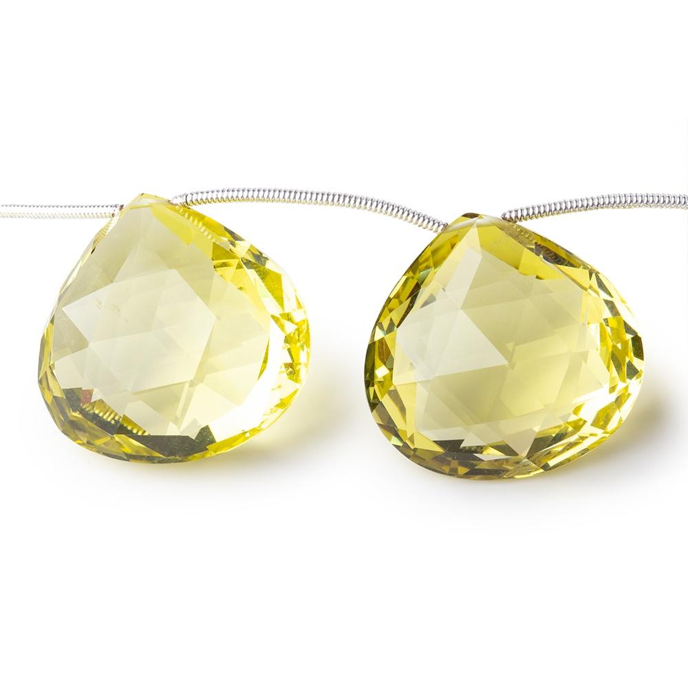 20-23mm Lemon Quartz Faceted Heart Beads 5 inch 5 pieces AAA (ONLINE ORDER ONLY)