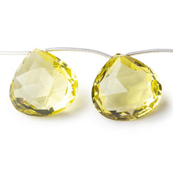 20-23mm Lemon Quartz Faceted Heart Beads 5 inch 5 pieces AAA (ONLINE ORDER ONLY)