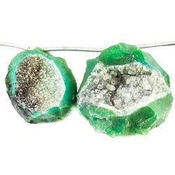 20-27mm Emerald Green Hammer Faceted Drusy Coin Beads 7 pieces (ONLINE ORDER ONLY)