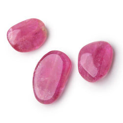 20-27mm Rubellite Tourmaline Plain Nugget Focal Beads Set of 3 AA (ONLINE ORDER ONLY)
