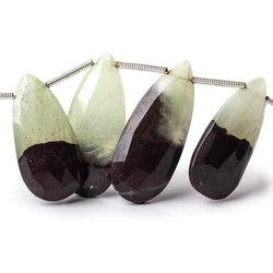 20-29mm Prehnite And Iron Ore Matrix Faceted Pears 8.25 inch 14 pieces (ONLINE ORDER ONLY)