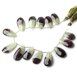 20-29mm Prehnite And Iron Ore Matrix Faceted Pears 8.25 inch 14 pieces (ONLINE ORDER ONLY)