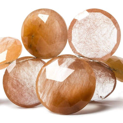 20-29mm Rutilated Quartz Top Drill Coin 6.5 inch 15 pieces (ONLINE ORDER ONLY)