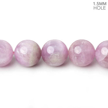 11mm Cat's Eye Kunzite plain rounds 16 inch 37 beads 1.5mm Large Hole AA (ONLINE ORDER ONLY)