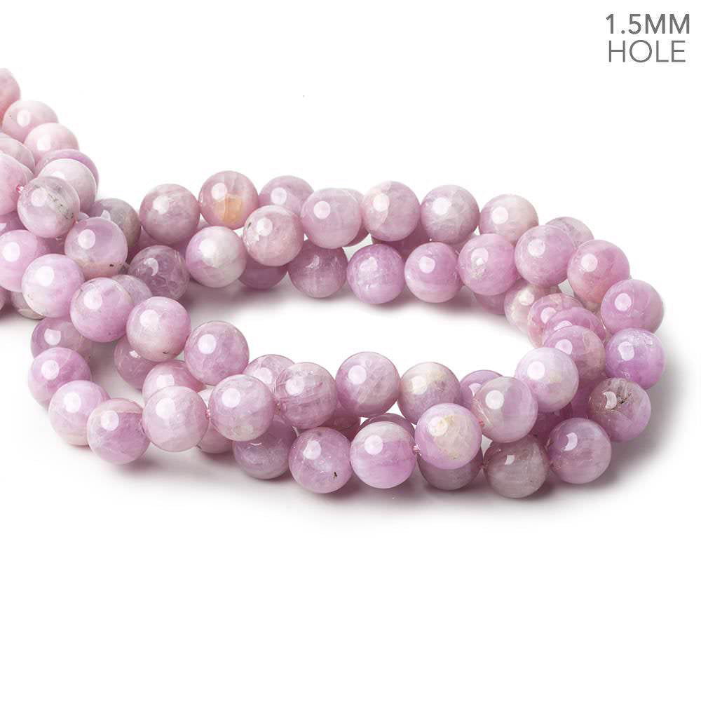 11mm Cat's Eye Kunzite plain rounds 16 inch 37 beads 1.5mm Large Hole AA (ONLINE ORDER ONLY)