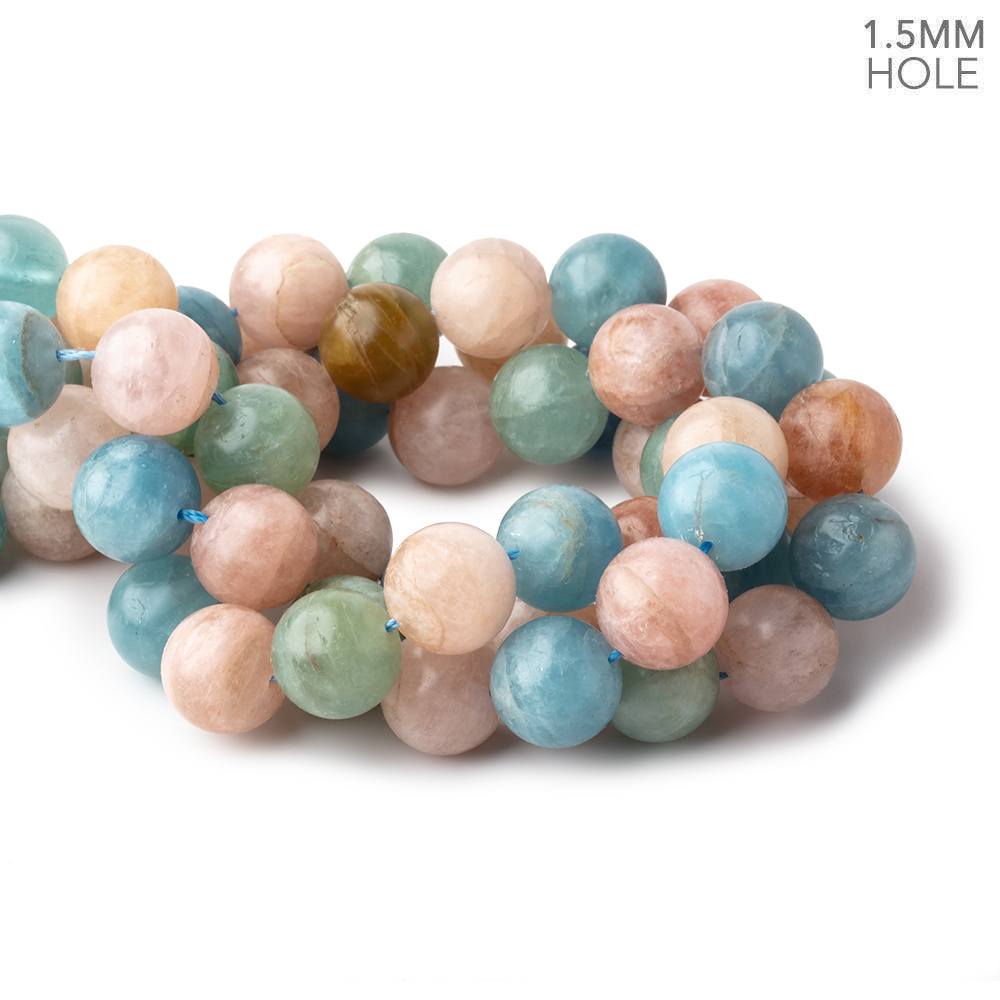 16mm Matte Multi Beryl plain round beads 16 inch 24 large hole beads A (ONLINE ORDER ONLY)