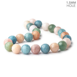 16mm Matte Multi Beryl plain round beads 16 inch 24 large hole beads A (ONLINE ORDER ONLY)