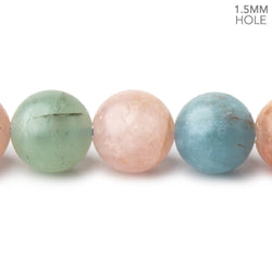 14mm Matte Multi Beryl plain round beads 16 inch 29 large hole beads A (ONLINE ORDER ONLY)