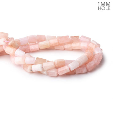 10x8-13x9mm Morganite (Pink Beryl) Hexagon Tubes 16 inch 32 large hole beads AA (ONLINE ORDER ONLY)