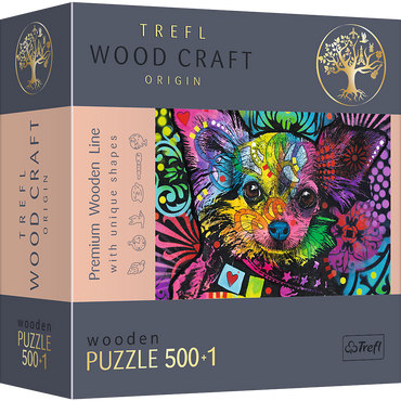 Trefl Wood Craft 501 Piece Wooden Puzzle - Colorful Puppy