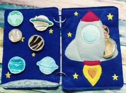 Solar system quiet book page - outer space quiet book page - travel toy - learning page (ONLINE ORDER ONLY)