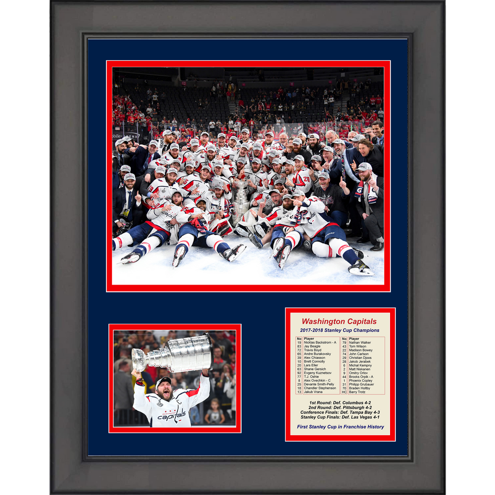 Framed Washington Capitals 2018 Stanley Cup Champions 11"x14" Hockey Three Photo Collage (ONLINE ORDER ONLY)