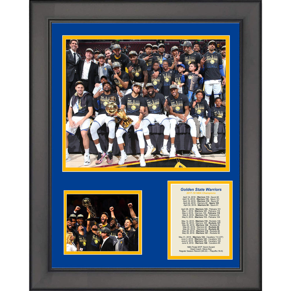 Framed Golden State Warriors 2017-2018 NBA Finals Champions 11"x14" Three Photo Collage (ONLINE ORDER ONLY)