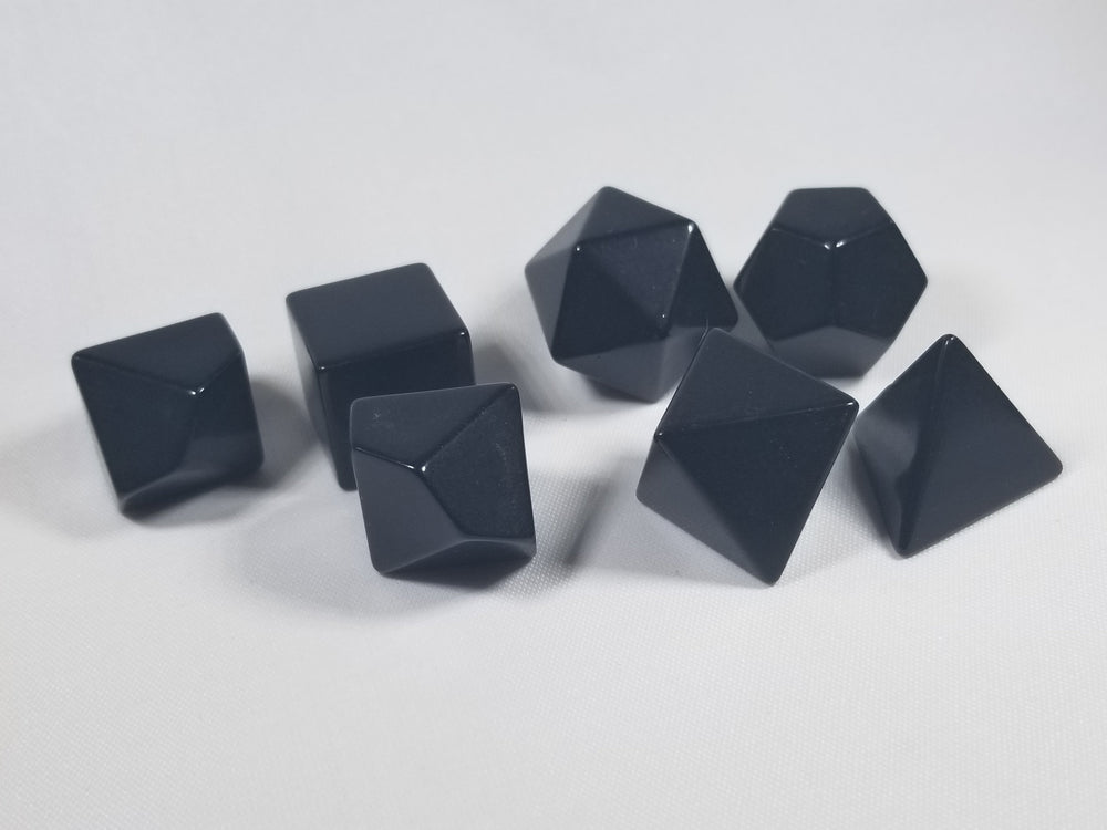 Black Blank 7-Dice Set d4, d6, d8, d10, d12, d20 for Customization Ready DIY Bescon (Online Only)
