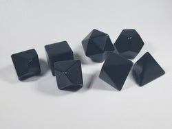 Black Blank 7-Dice Set d4, d6, d8, d10, d12, d20 for Customization Ready DIY Bescon (Online Only)