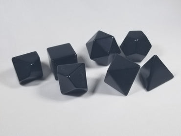 Black Blank 7-Dice Set d4, d6, d8, d10, d12, d20 for Customization Ready DIY Bescon (Online Only)
