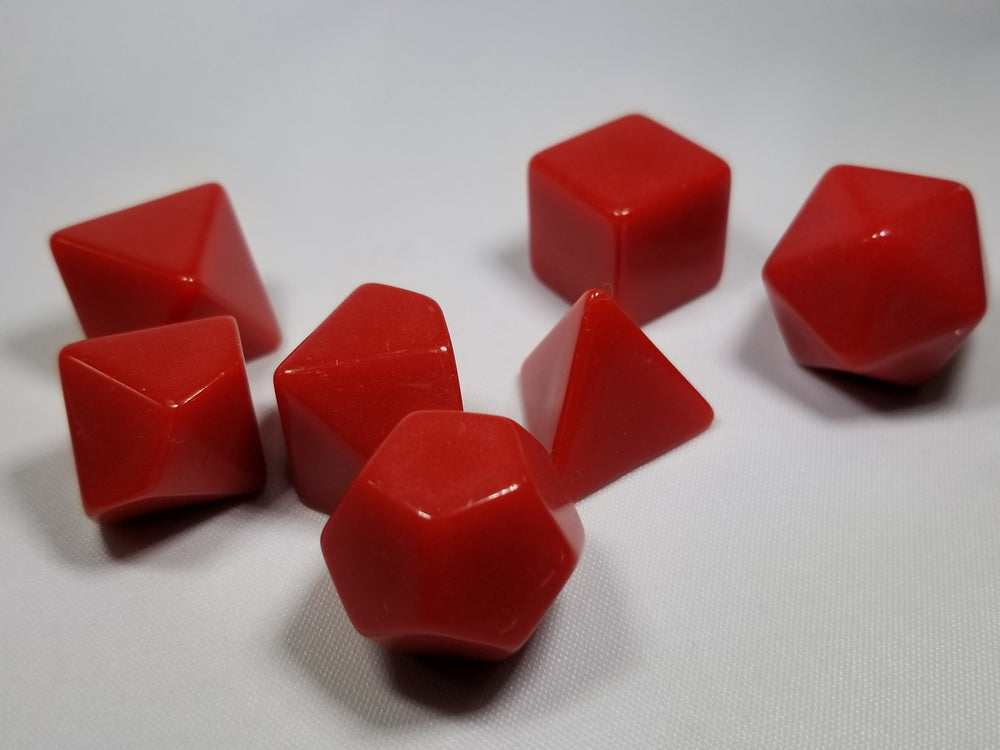 Red Blank 7-Dice Set d4, d6, d8, d10, d12, d20 for Customization Ready DIY Bescon (Online Only)