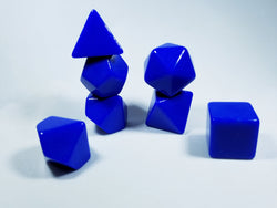 Blue Blank 7-Dice Set d4, d6, d8, d10, d12, d20 for Customization Ready DIY Bescon (Online Only)