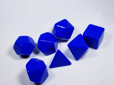 Blue Blank 7-Dice Set d4, d6, d8, d10, d12, d20 for Customization Ready DIY Bescon (Online Only)