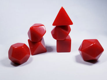 Red Blank 7-Dice Set d4, d6, d8, d10, d12, d20 for Customization Ready DIY Bescon (Online Only)