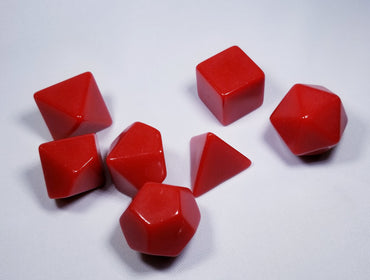 Red Blank 7-Dice Set d4, d6, d8, d10, d12, d20 for Customization Ready DIY Bescon (Online Only)