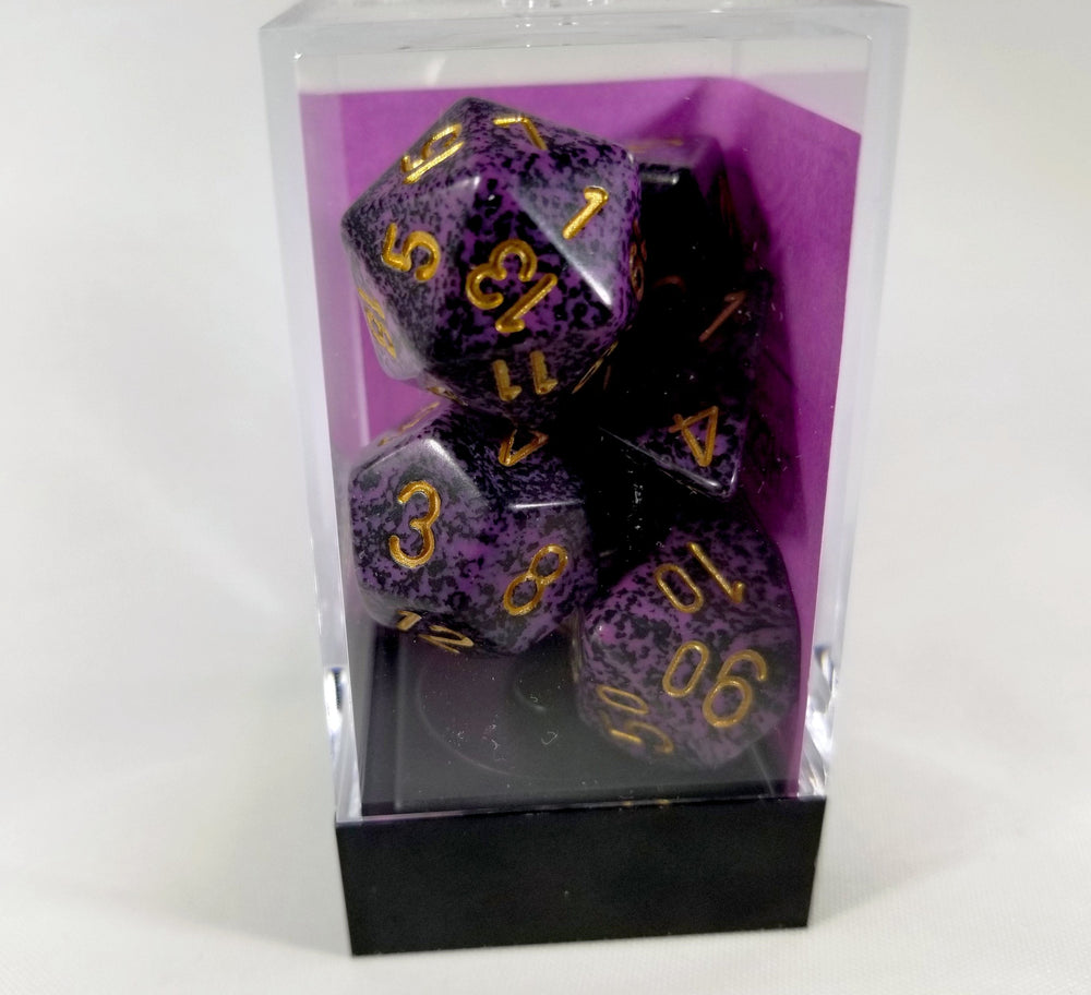 Chessex Polyhedral 7 Die Speckled Hurricane w/ Gold Numbers Set Of 7 Dice CHX 25317 (Online Only)