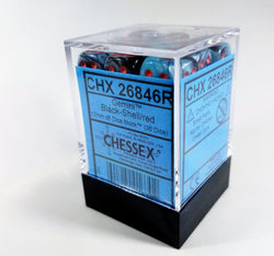 Limited Edition Chessex Gemini Black-Shell/red Dice 12mm Block (36 Dice) CHX 26846R (Online Only)