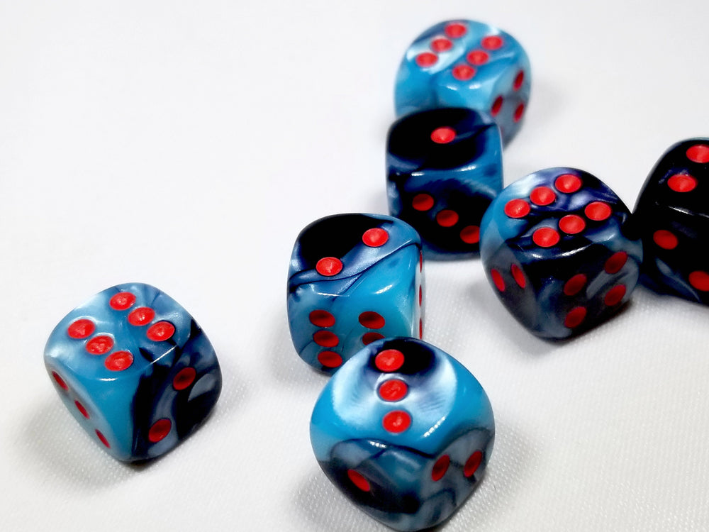 Limited Edition Chessex Gemini Black-Shell/red Dice 12mm Block (36 Dice) CHX 26846R (Online Only)
