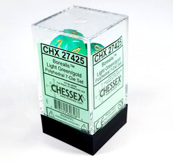 CHX 27425 Polyhedral 7-Die Borealis Light Green w/ Gold Numbers Set Of 7 Dice Chessex (Online Only)