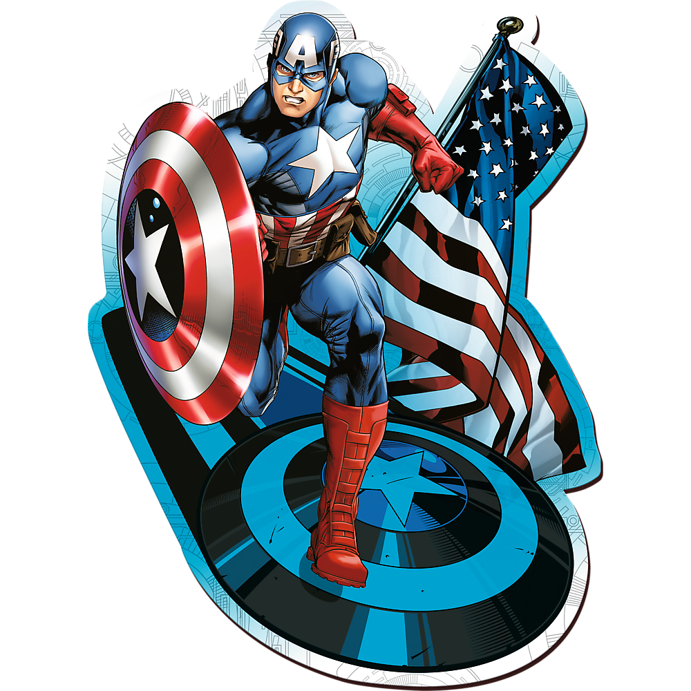 Trefl Wood Craft 160 Piece Wooden Puzzle - Marvel - Fearless Captain America (ONLINE ORDER ONLY)