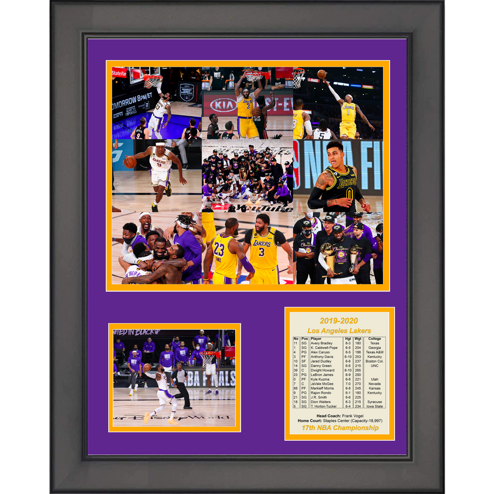 Framed Los Angeles Lakers 2019 NBA Champions LeBron James Finals MVP Basketball 11"x14" Three Photo Collage (ONLINE ORDER ONLY)