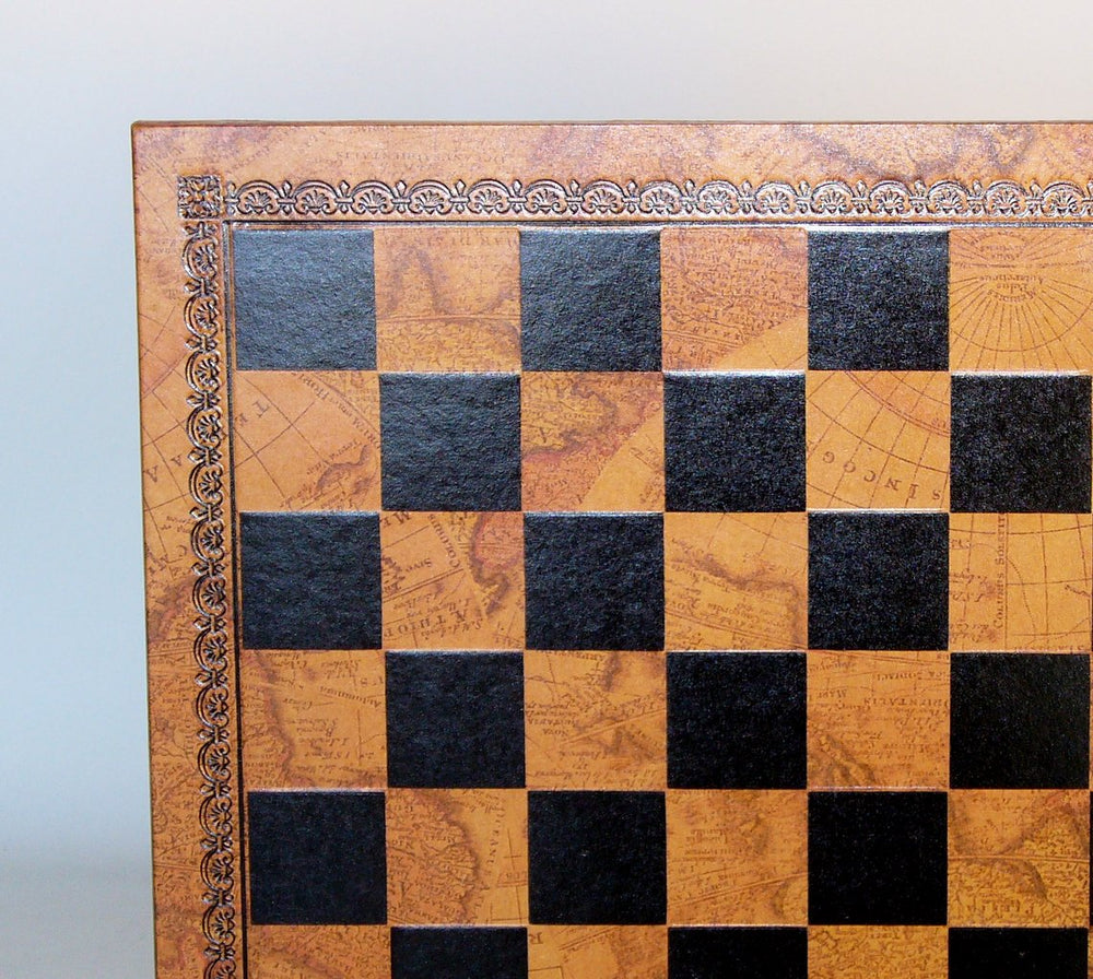 Chess Board - Faux Leather - Old Map Design (ONLINE ORDER ONLY)