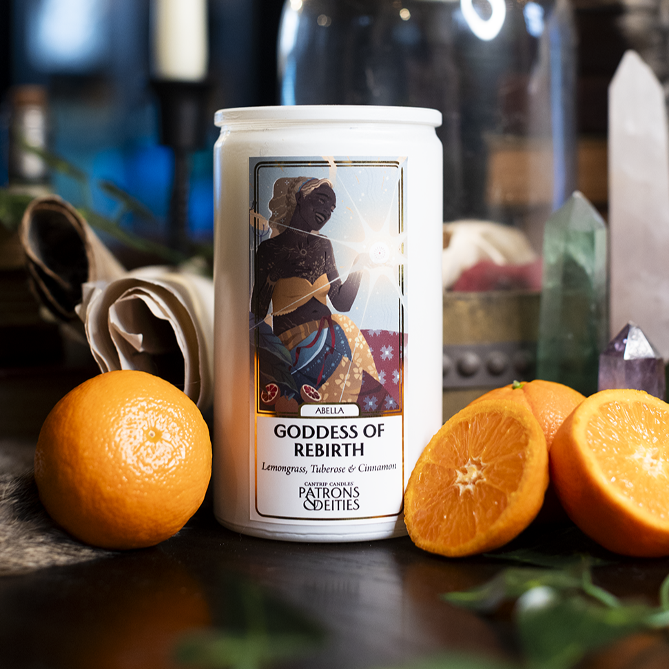Cantrip Candles - Abella, Goddess of Rebirth 16 oz. (ONLINE ORDER ONLY)