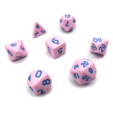 Cotton Candy - 7 Piece DnD Dice Set | Acrylic RPG Gaming Dice (ONLINE ORDER ONLY)